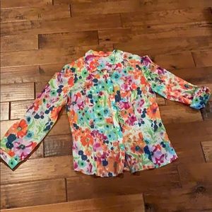 Old Navy Bright Floral Long sleeve top Sz Large